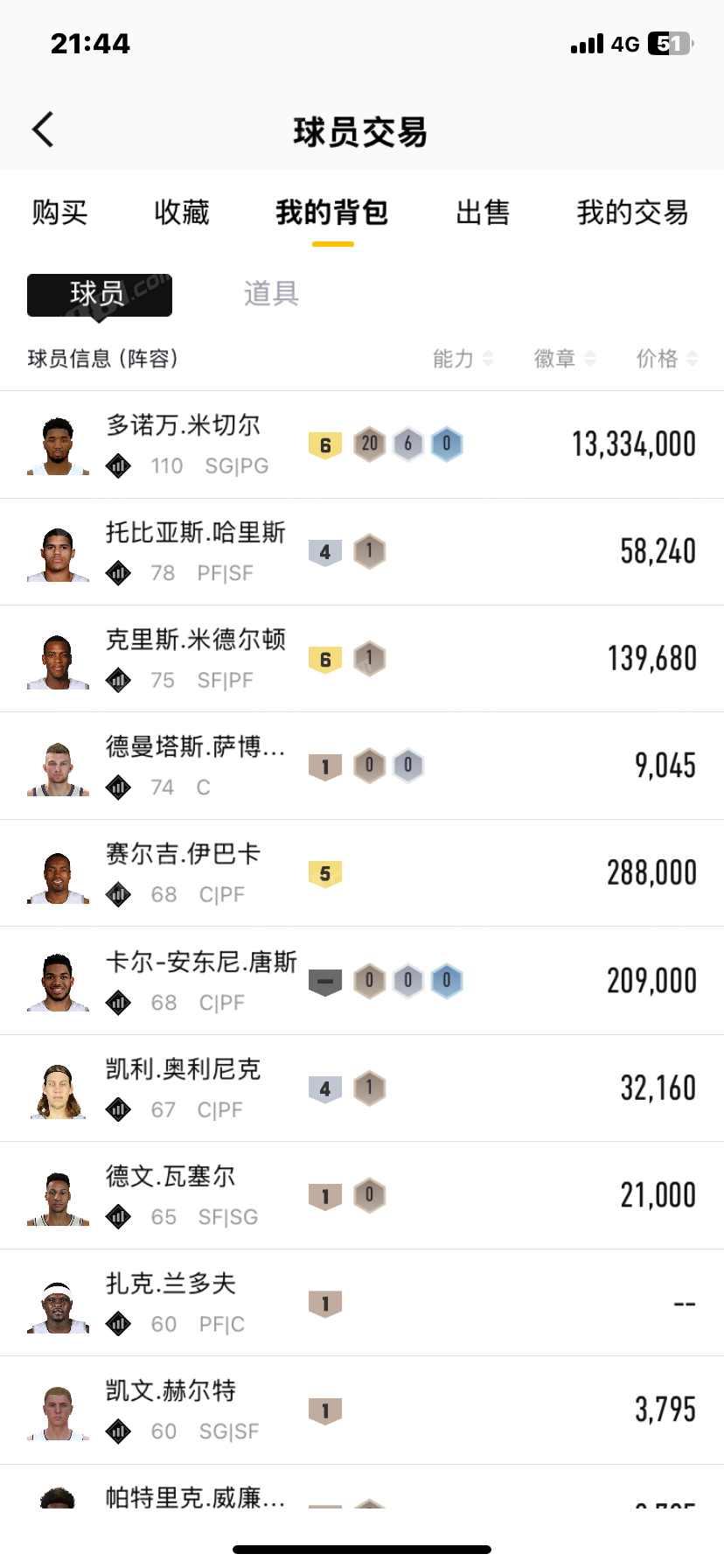 【美职篮全明星】苹果QQ/全区全服 账号 360元-星云网络游戏交易网