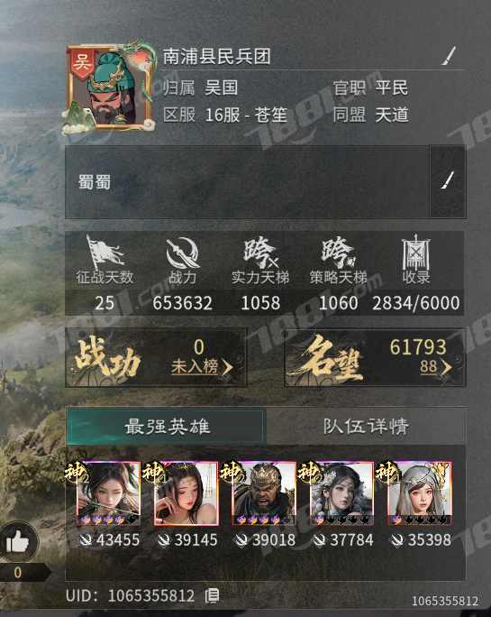 【三国：天下归心】游戏官方/官方账号 账号 1288元-星云网络游戏交易网